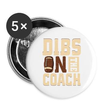 Dibs Ont l’entraîneur joueur Fan Football saison - Lot de 5 grands badges (56 mm) - blanc - Devant