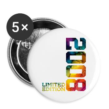 ÉDITION LIMITÉE 2008 18 ANS 18 ANS - Lot de 5 grands badges (56 mm) - blanc - Devant