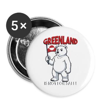 Greenland Is Not For Sale - Buttons groß 56 mm (5er Pack) - Weiß - Vorne