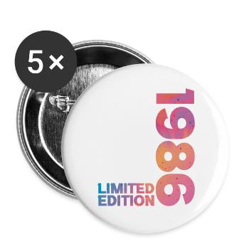 1986 40th Anniversary Birthday Gift - Buttons large 2.2''/56 mm (5-pack) - white - Front