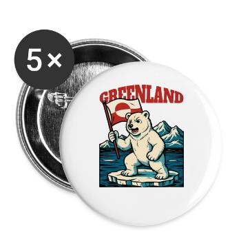 Greenland Is Not For Sale - Buttons groß 56 mm (5er Pack) - Weiß - Vorne