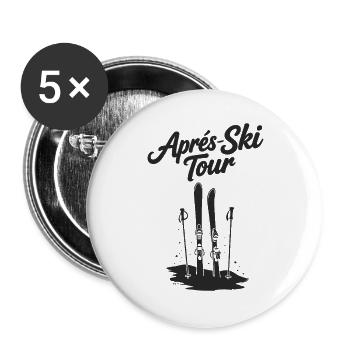 Après-ski tour Skiing Winter holiday Group - Buttons large 2.2''/56 mm (5-pack) - white - Front