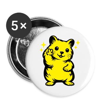 Hamster Cartoon - Buttons large 2.2''/56 mm (5-pack) - white - Front