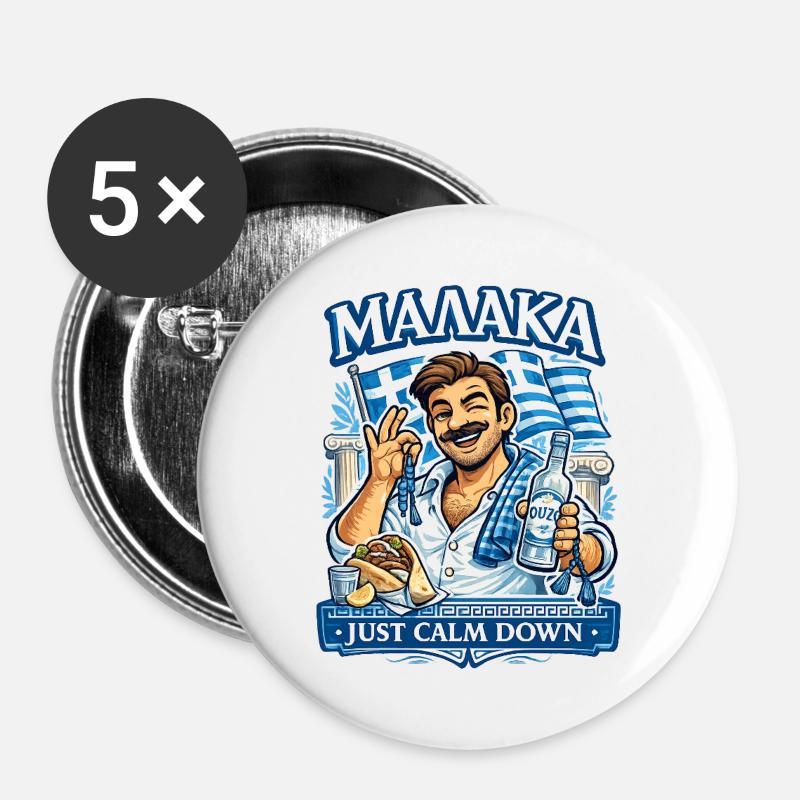 Malaka - Buttons large 2.2''/56 mm (5-pack) - white