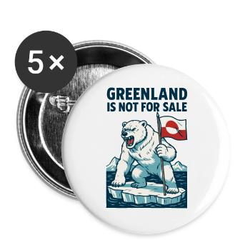 Greenland Is Not For Sale - Buttons groß 56 mm (5er Pack) - Weiß - Vorne