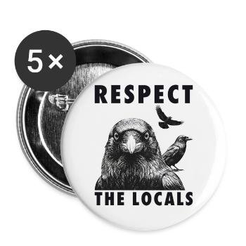 Drôle de chant : soutien Les locaux Amoureux des oiseaux - Lot de 5 grands badges (56 mm) - blanc - Devant