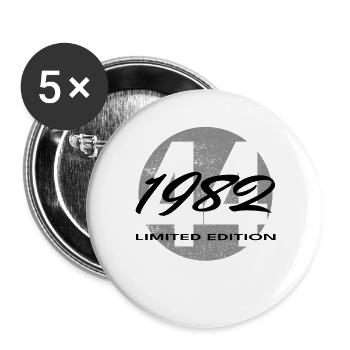 44th Birthday 1982 Gift for Men and Women - Buttons large 2.2''/56 mm (5-pack) - white - Front
