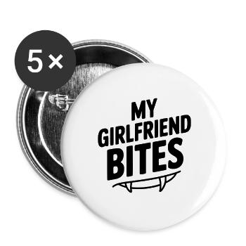 Ma copine mord - Lot de 5 grands badges (56 mm) - blanc - Devant