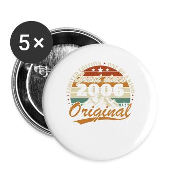 2006 Vintage Rétro Cadeau d’anniversaire - Lot de 5 grands badges (56 mm) - blanc - Devant