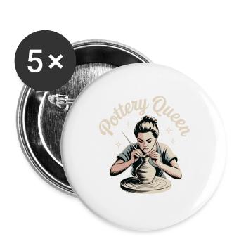 Ceramic Pottery Mud Creative Humor - Buttons large 2.2''/56 mm (5-pack) - white - Front
