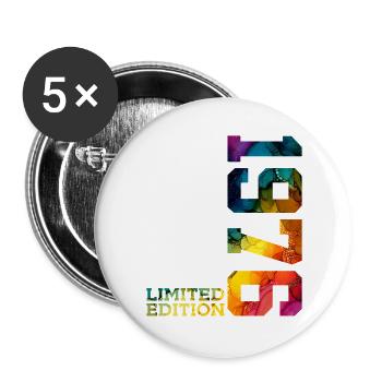 ÉDITION LIMITÉE 1976 50 ANS 50E ANNIVERSAIRE - Lot de 5 grands badges (56 mm) - blanc - Devant
