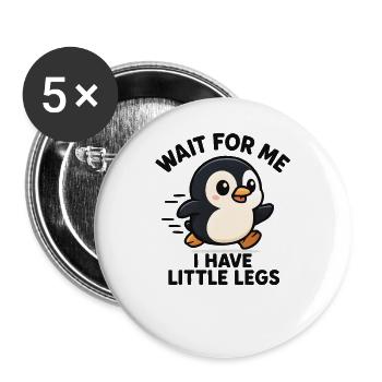 Pinguin Spruch Humor Meme Lustig Geschenkidee - Buttons groß 56 mm (5er Pack) - Weiß - Vorne