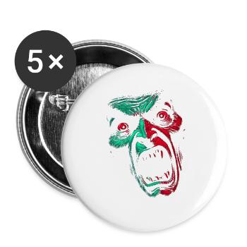 Fendre Face Horreur Vert Rouge - Lot de 5 grands badges (56 mm) - blanc - Devant