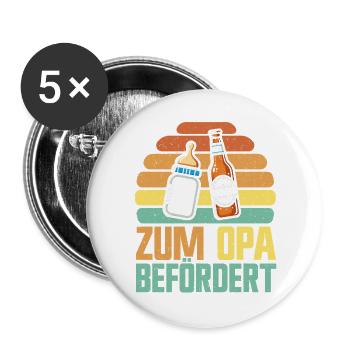 Retro Grandpa Pop's Grandparents Promoted to Grandpa - Buttons large 2.2''/56 mm (5-pack) - white - Front