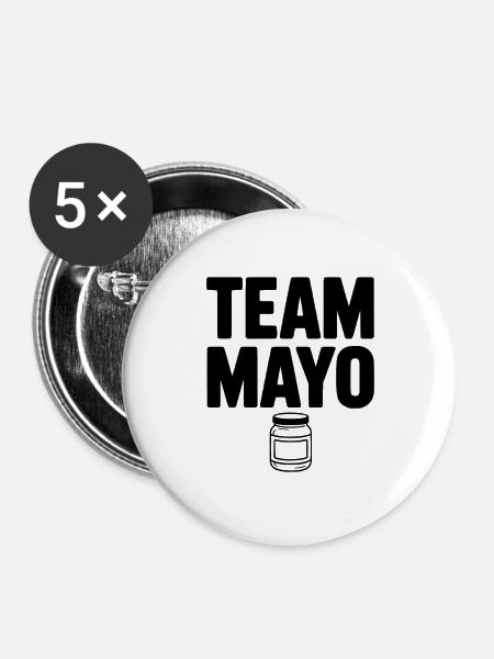 Team Mayo - Buttons groß 56 mm (5er Pack) - Weiß