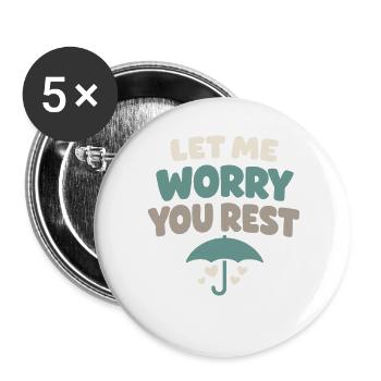 Familienvorsorge Notfallplaner Prepper - Buttons groß 56 mm (5er Pack) - Weiß - Vorne