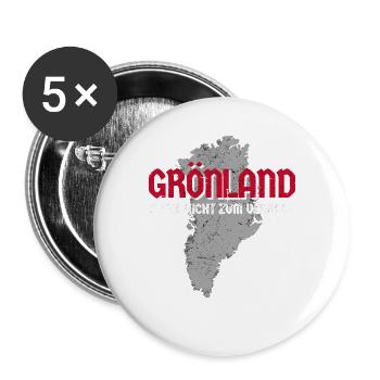 Groenland Non à vendre - Lot de 5 grands badges (56 mm) - blanc - Devant