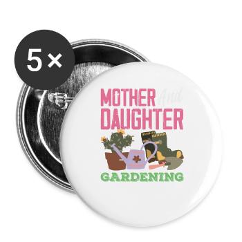 Mutter-tochter-pflanzenliebhaberin Gartenarbeit - Buttons groß 56 mm (5er Pack) - Weiß - Vorne