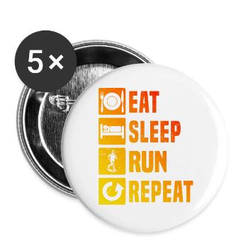Motif de course frais pour les courses - Lot de 5 grands badges (56 mm) - blanc - Devant
