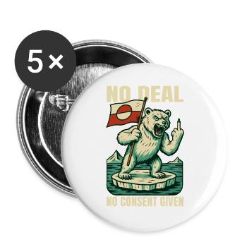 No Deal No Consent Giving Greenland Shirt - Buttons groß 56 mm (5er Pack) - Weiß - Vorne