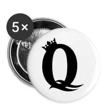 Q-Queen – Majestueuse Party & Girl Design - Lot de 5 grands badges (56 mm) - blanc - Devant