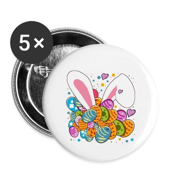 Oster Kawaii-Ästhetik  - Buttons groß 56 mm (5er Pack) - Weiß - Vorne