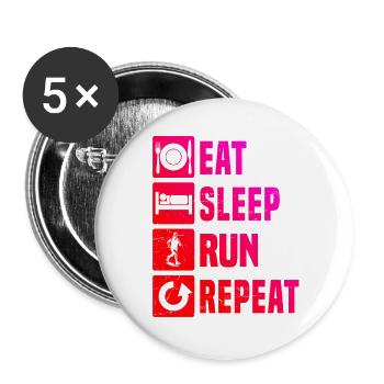 Running illustration for race - Buttons large 2.2''/56 mm (5-pack) - white - Front