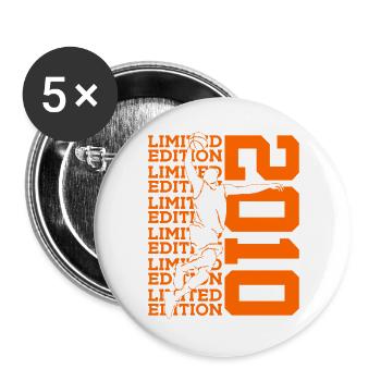 LIMITED EDITION 2010 BASKETBALL 16. GEBURTSTAG - Buttons groß 56 mm (5er Pack) - Weiß - Vorne