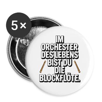 Conception de flûtes à bec de l’Orchestre de la Vie - Lot de 5 grands badges (56 mm) - blanc - Devant