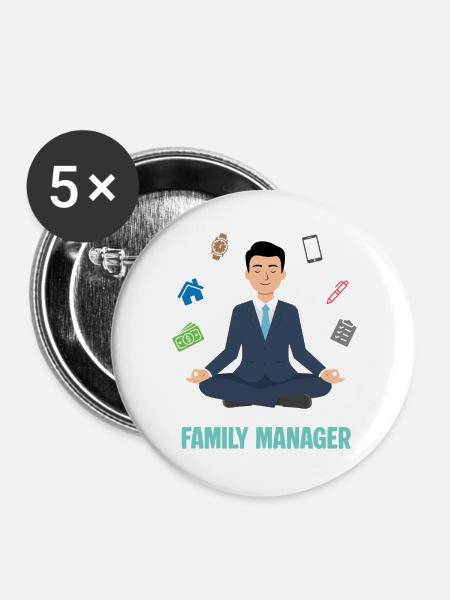 Familienmanager Balance - Buttons groß 56 mm (5er Pack) - Weiß