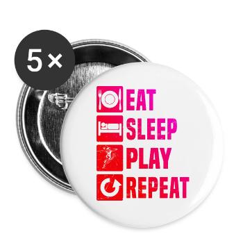 Klassisches Handball Motiv fuer Frauen - Buttons groß 56 mm (5er Pack) - Weiß - Vorne