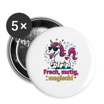 Cool Unicorn – Cheeky, Bold, Magical Design - Buttons large 2.2''/56 mm (5-pack) - white - Front