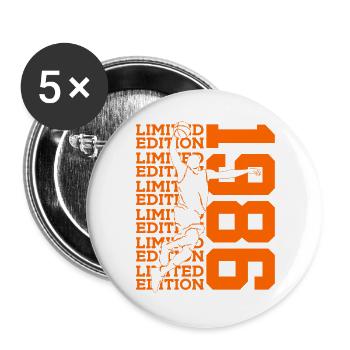 LIMITED EDITION 1986 BASKETBALL 40TH BIRTHDAY - Buttons large 2.2''/56 mm (5-pack) - white - Front