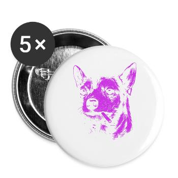 Chihuahua Smoking Funny Dog Humor Meme - Buttons large 2.2''/56 mm (5-pack) - white - Front