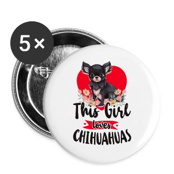 Chihuahua Chihuahueño Girl This - Buttons large 2.2''/56 mm (5-pack) - white - Front