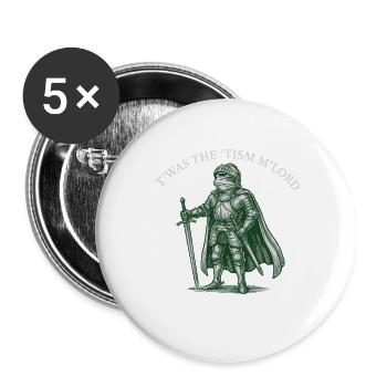 T'WAS THE 'TISM M'LORD – Stolzer Ritter-Frosch - Buttons groß 56 mm (5er Pack) - Weiß - Vorne