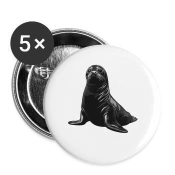 Portrait du Sceau Noir - Lot de 5 grands badges (56 mm) - blanc - Devant
