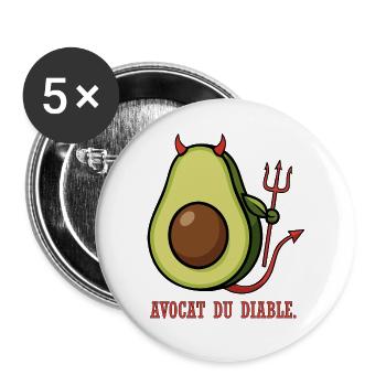 Avocat du Diable - Lot de 5 grands badges (56 mm) - blanc - Devant