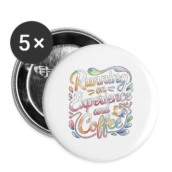 Veteran Nurse Running On Experience Combat Nurse - Buttons groß 56 mm (5er Pack) - Weiß - Vorne