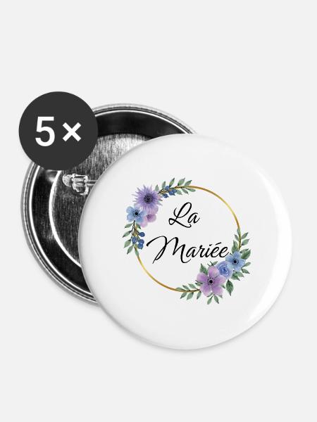 Die zukünftige Junggesellinnenbraut - Buttons groß 56 mm (5er Pack) - Weiß