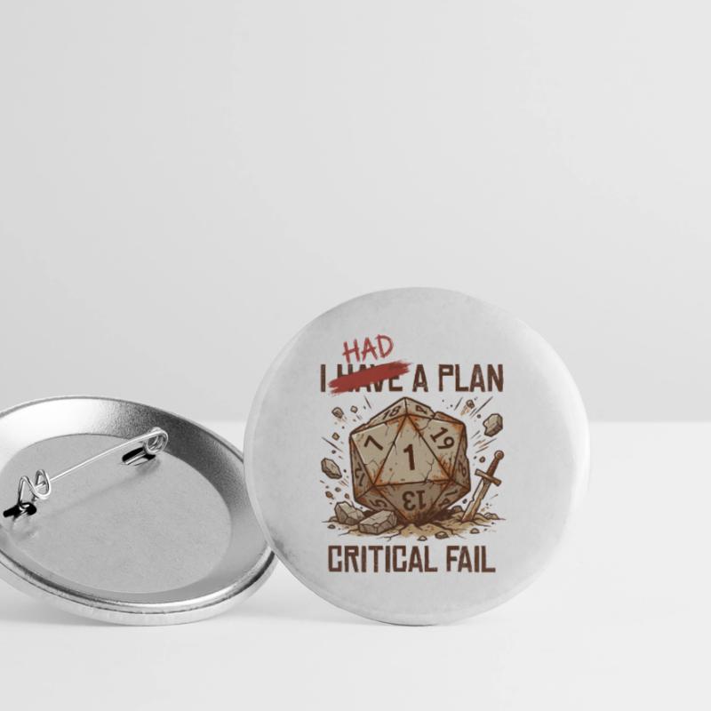 Échec critique – J’avais un plan cube Lot de 5 grands badges (56 mm)