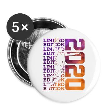 6E ANNIVERSAIRE BASKETBALL 2020 ÉDITION LIMITÉE - Lot de 5 grands badges (56 mm) - blanc - Devant