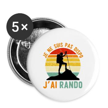 Rando Attitude: Not available, I hiked - Buttons large 2.2''/56 mm (5-pack) - white - Front