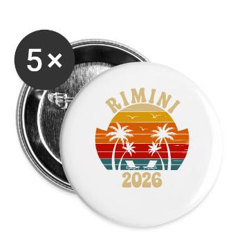 Rimini Sunset Retro 2026 - Buttons large 2.2''/56 mm (5-pack) - white - Front