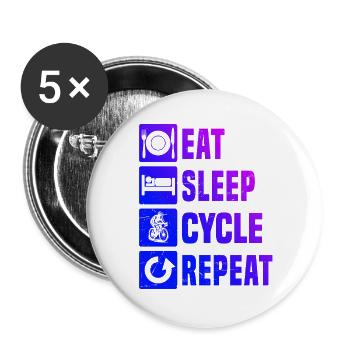 Roadbike Vibes für Rennrad - Buttons groß 56 mm (5er Pack) - Weiß - Vorne
