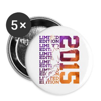ÉDITION LIMITÉE 2015 BASKETBALL 11E ANNIVERSAIRE - Lot de 5 grands badges (56 mm) - blanc - Devant