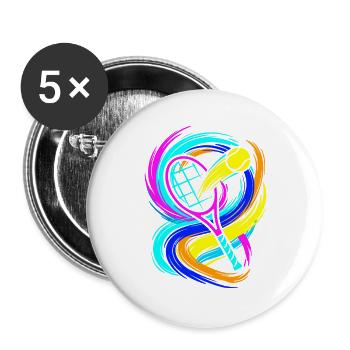 Tennis - Buttons large 2.2''/56 mm (5-pack) - white - Front