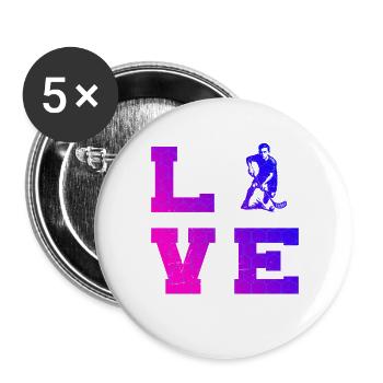 Floorball Artwork für dein Outfit - Buttons groß 56 mm (5er Pack) - Weiß - Vorne