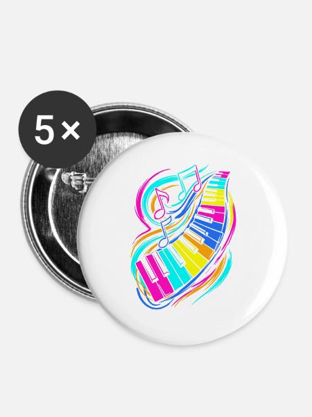Klaviertastatur - Buttons groß 56 mm (5er Pack) - Weiß