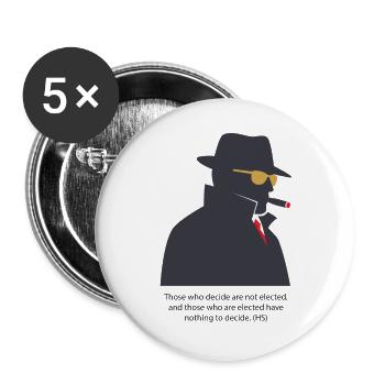 Noir-Silhouette mit Zigarre - Buttons groß 56 mm (5er Pack) - Weiß - Vorne